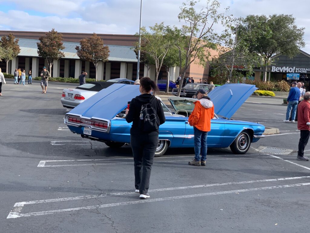 Electric blue convertible